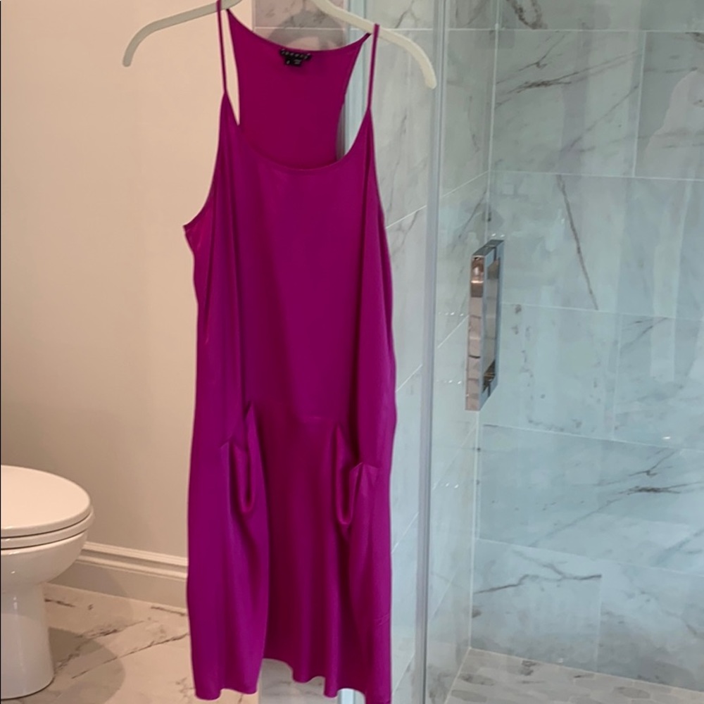 Fuschia Silk Theory dress